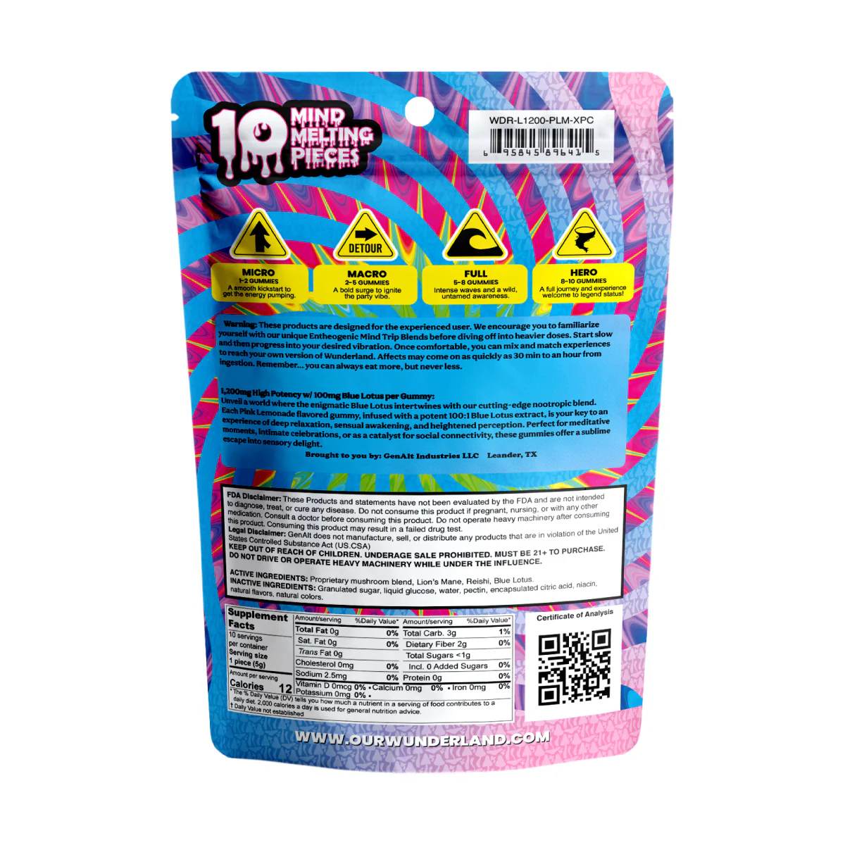 Wunder - High Potency Entheogenic + Blue Lotus | Pink Lemonade