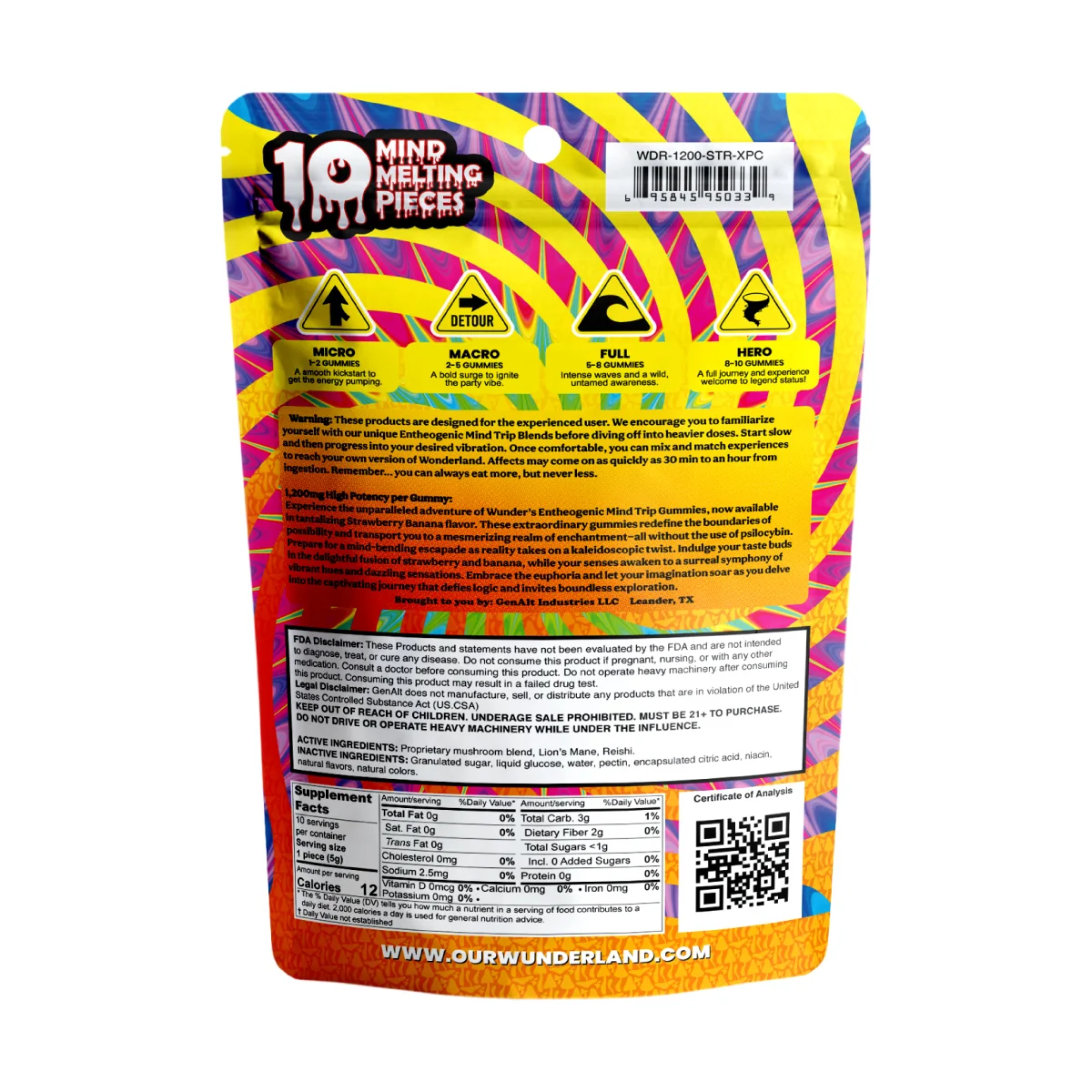 Wunder High Potency Mushroom Gummies