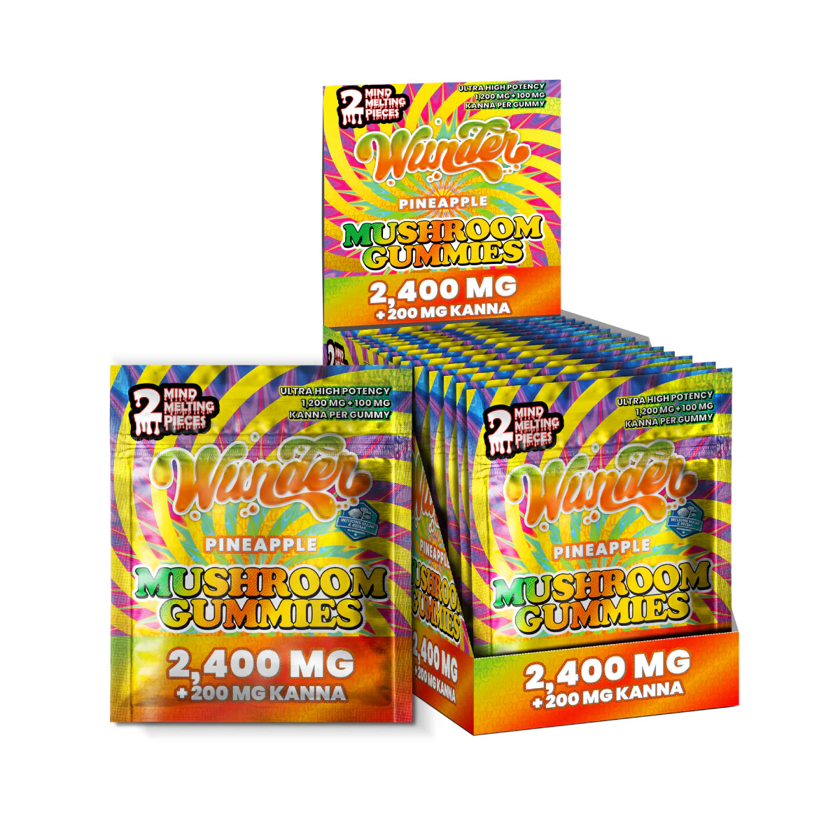 Wunder High Potency Mushroom Gummies + Kanna | Pineapple