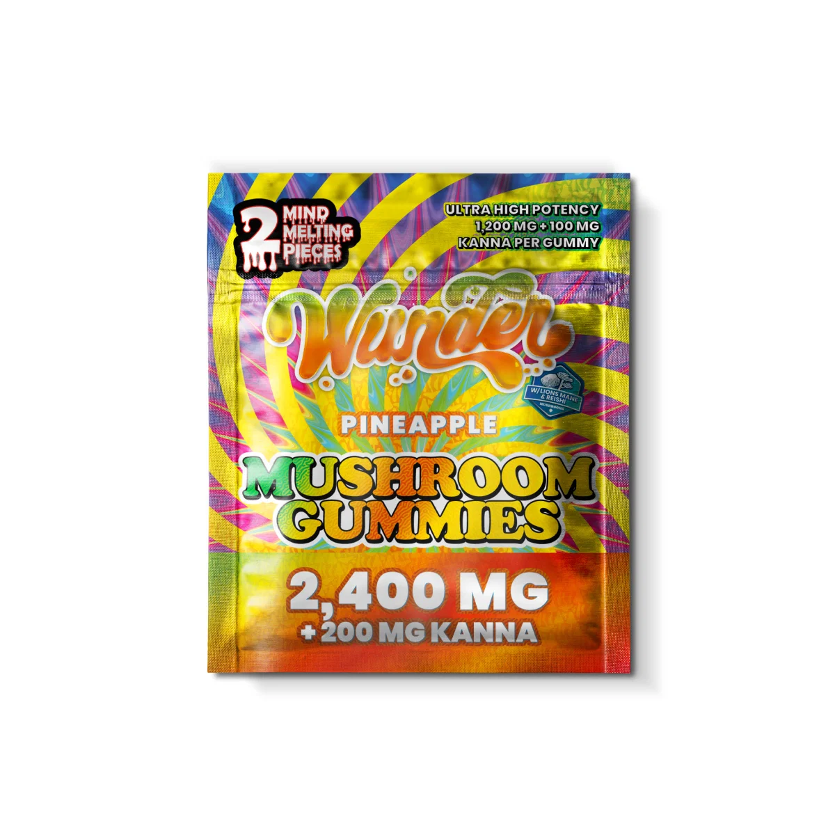 Wunder High Potency Mushroom Gummies + Kanna | Pineapple